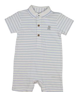 Bílý overal s modrými pruhy a límečkem Nutmeg