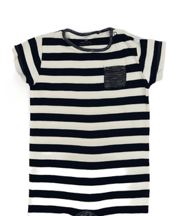 Modro-bílý pruhovaný overal s kapsou Next