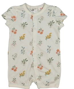 Bílý květinový letní overal H&M