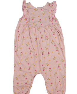 Růžový květinový overal s volánky Primark 