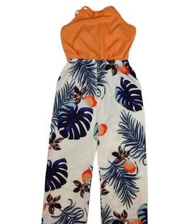 Oranžovo-bílý letní overal  