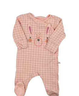 Růžový kostkovaný overal s čumáčkem Next
