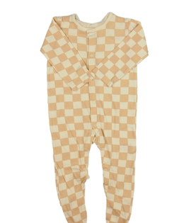 Světlý krémový kostkovaný overal Mothercare