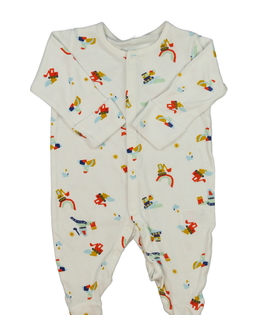 Bílý overal s bagry Mothercare