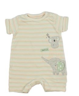 Krémový pruhovaný overal se zvířátky Mothercare