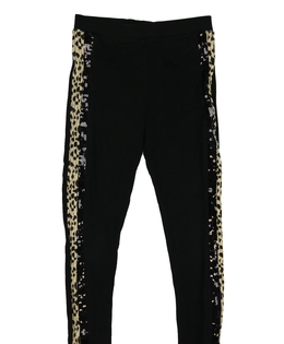 Černé legíny s flitry na bocích 