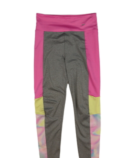 Šedé legíny s růžovo-žlutými pruhy Primark 