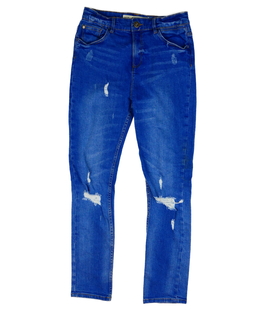 Světle modré trhané skinny rifle Primark