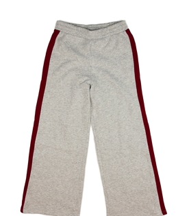 Šedé zvonové tepláky s červeným pruhem 