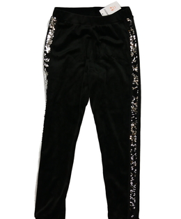 Nové černé semišové legíny s flitry na bocích