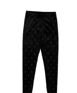 Černé semišové legíny s kamínky 