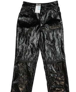 Nové černé koženkové lesklé kalhoty Primark 