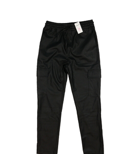 Nové černé koženkové kalhoty 