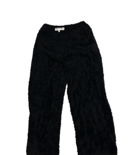 Černé žinylkové široké kalhoty Zara