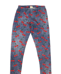 Modré legíny s třešněmi Zara