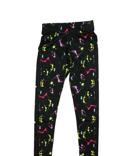 Černé vzorované sportovní legíny 