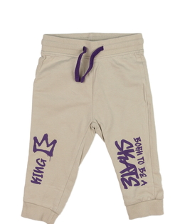 Světle tepláky s fialovými nápisy 