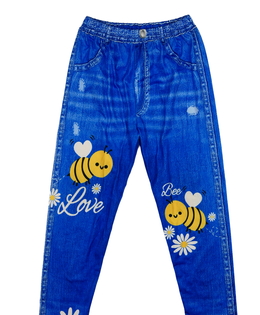 Modré legíny s včeličkami 