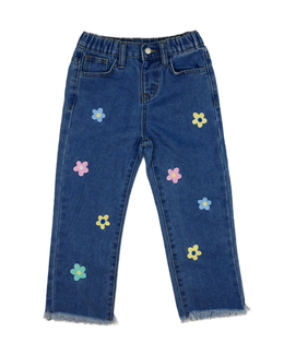 Modré rifle s květinami 