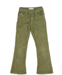 Zelené manšestrové zvonové kalhoty Zara