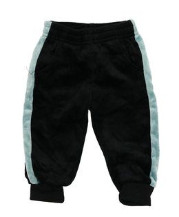 Černé pevné teplé tepláky s modrým pruhem 