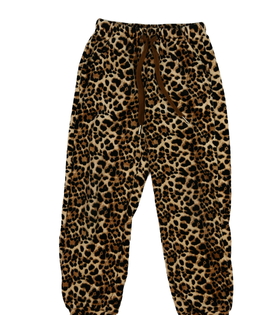 Hnědé vzorované pevné tepláky 