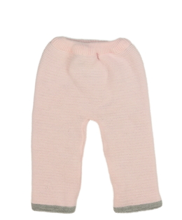 Růžové teplé pletené legíny 