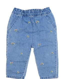 Modré riflové kalhoty s květinami George