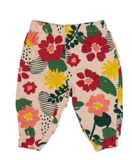 Růžové květinové legíny