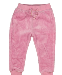 Růžové chlupaté tepláky 