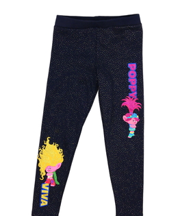 Tmavě modré vyteplené legíny Trolls Primark 