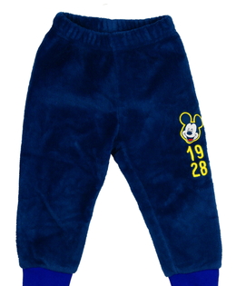 Modré chlupaté tepláky Mickey Disney 