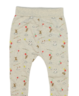 Šedé melírované tepláčky s pejsky 