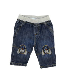 Tmavě modré rifle s pejskem a podšívkou Next