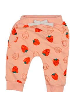 Růžové tepláčky s jahodami 