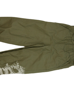 Zelené stylové kalhoty s drakem Primark 