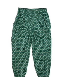 Zelené vzorované vzdušné kalhoty 