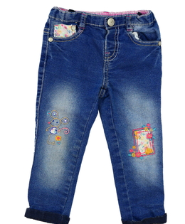 Modré zdobné rifle Mothercare