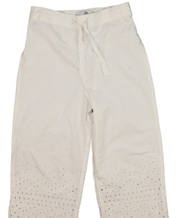 Bílé zdobné letní kalhoty M&S