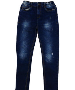Tmavě modré trhané skinny rifle Primark 