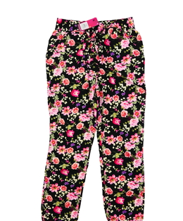 Nové černé květinové vzdušné kalhoty Primark 