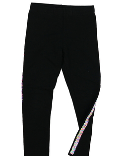 Černé legíny s bočními flitry H&M