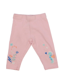 Růžové 3/4 legíny s květinami Mothercare