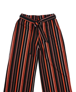 Černé pruhované široké lehké kalhoty M&Co