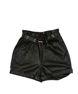 Černé koženkové kraťasy River Island