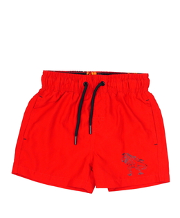 Červené kraťasy s dinosaurem Nutmeg 