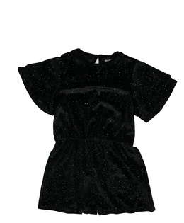 Černý lesklý semišový kraťasový overal F&F