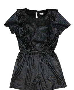 Černý lesklý společenský kraťasový overal F&F