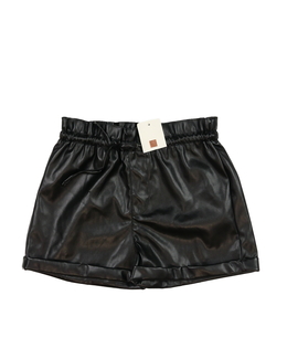 Nové černé koženkové kraťasy
