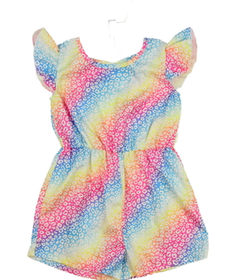 Barevně vzorovaný kraťasový overal 